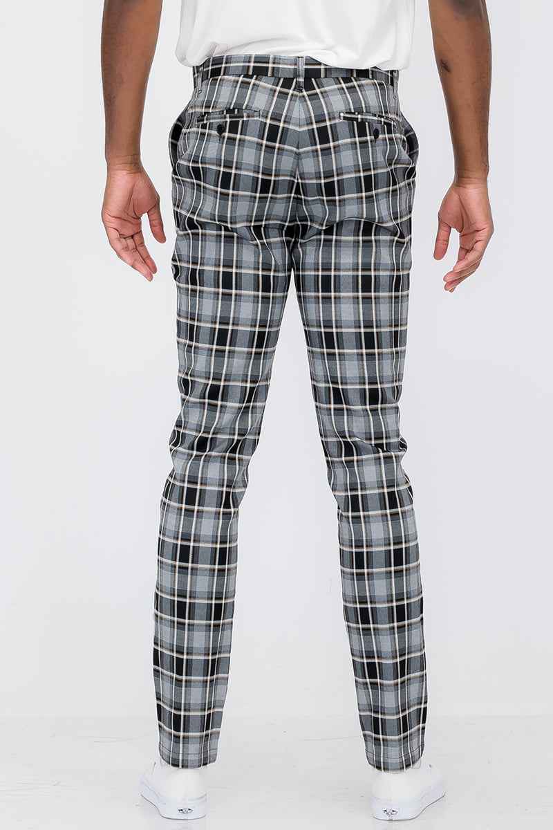 Plaid Slim Fit Trouser Pants SR012