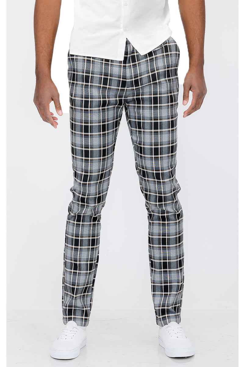 Plaid Slim Fit Trouser Pants SR012