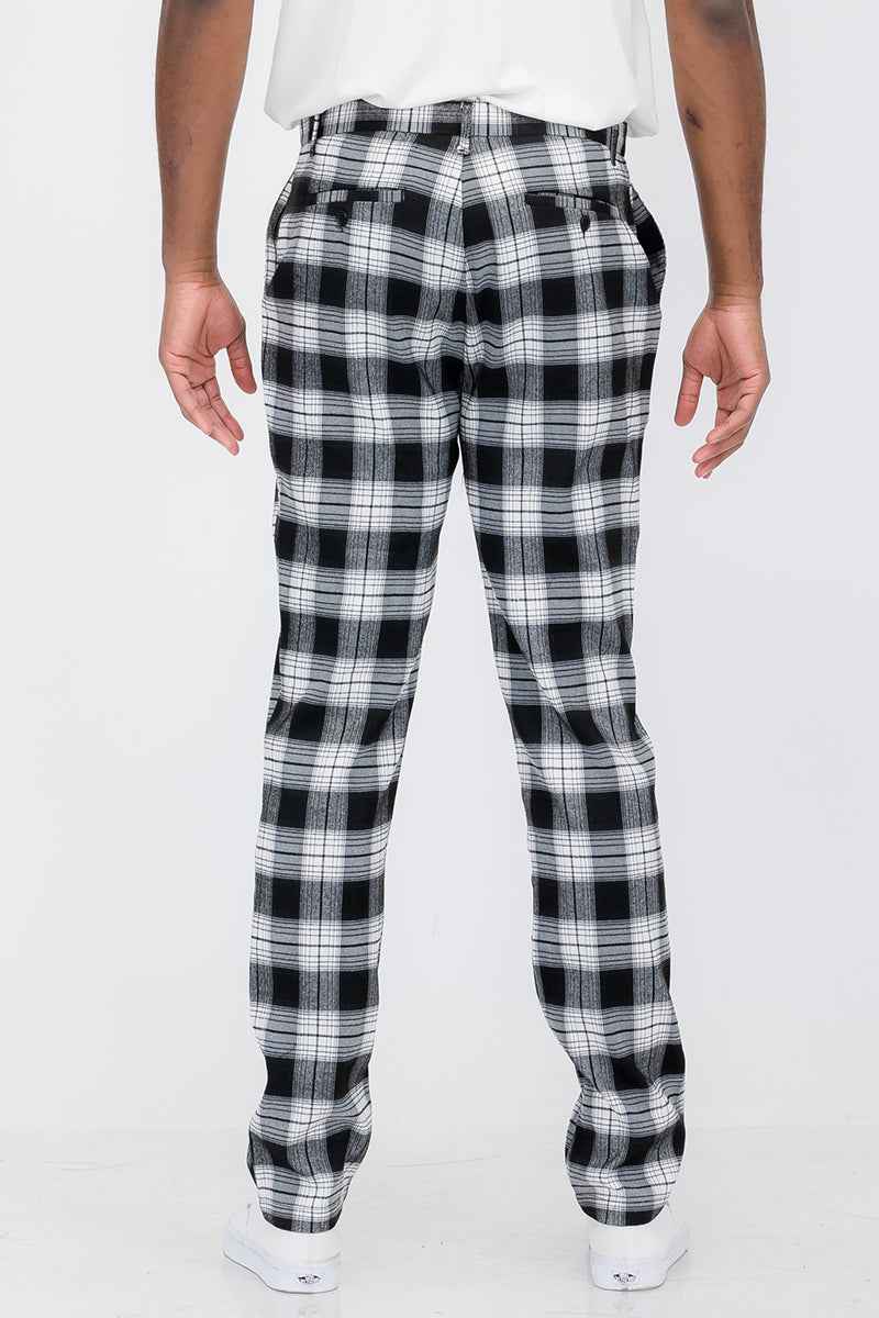 Plaid Slim Fit Trouser Pants SR011