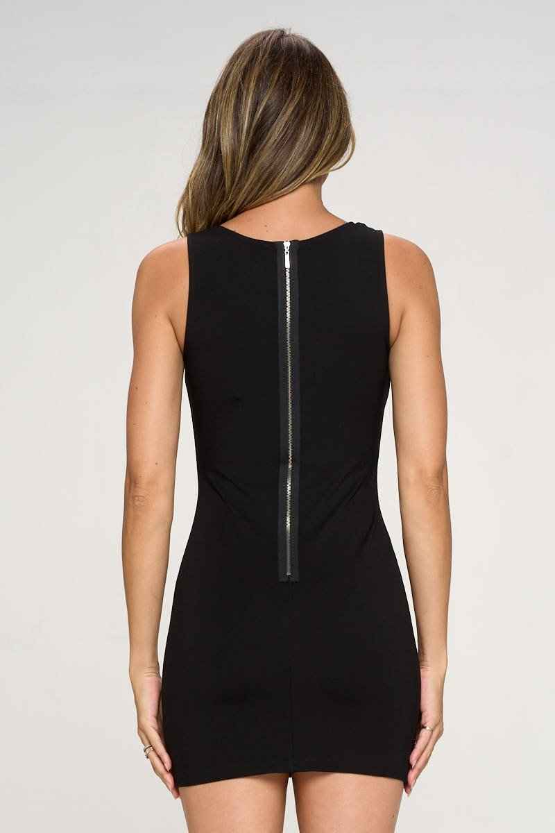 Mesh and Lace Appliqué Mini Dress – Elegant Evening Wear